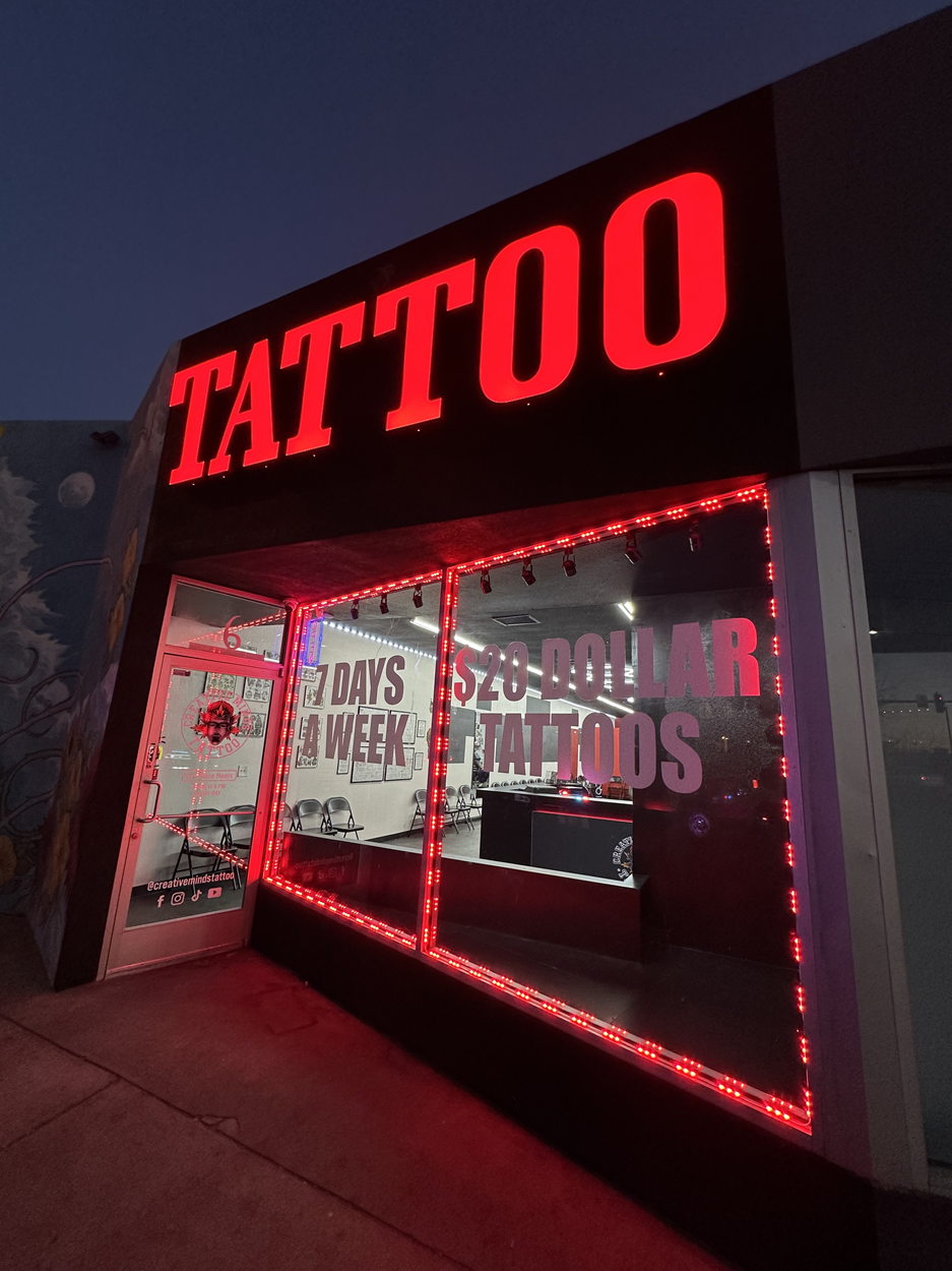 Creative Minds Tattoo - E Charleston Store front